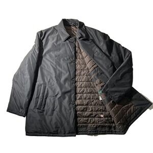 Lauren Ralph Lauren Black Raincoat with Brown Quilted Lining